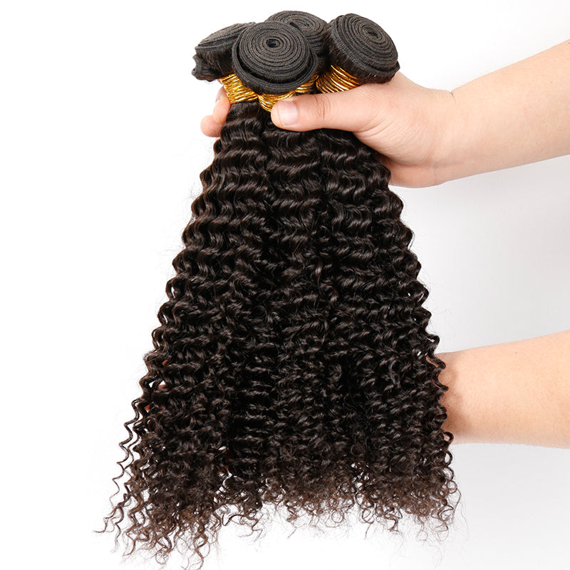 Kinky Curly Hair Bundle Weft Steaming processed 9A Virgin Human Hair