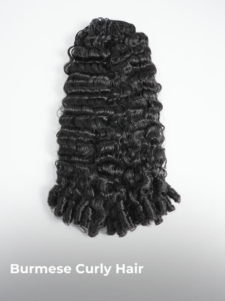 Virgin Hair Burmese Curl Crochet Hair For Braiding Human Hair Extensions Pre-Separated Easy Flip Over Method