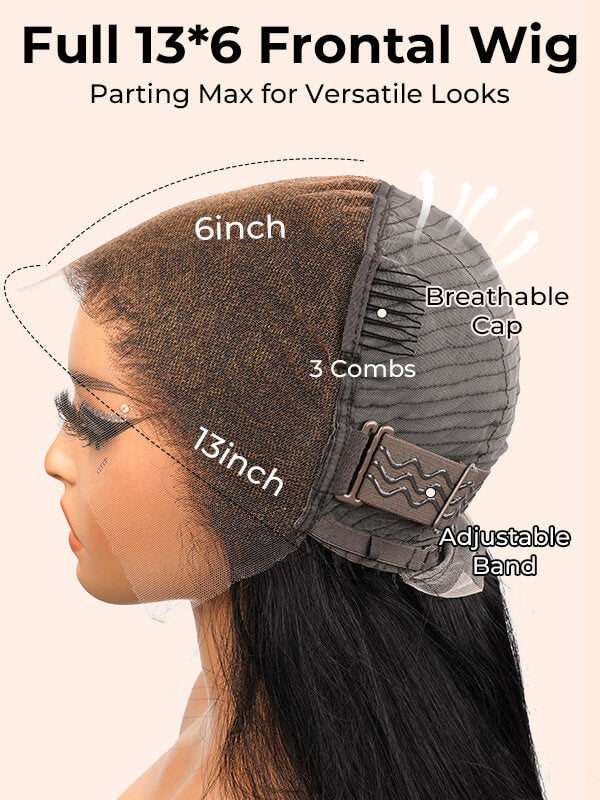 M Shaped Hairline Straight 13x6 HD Lace Wig With Highlights 250% Density