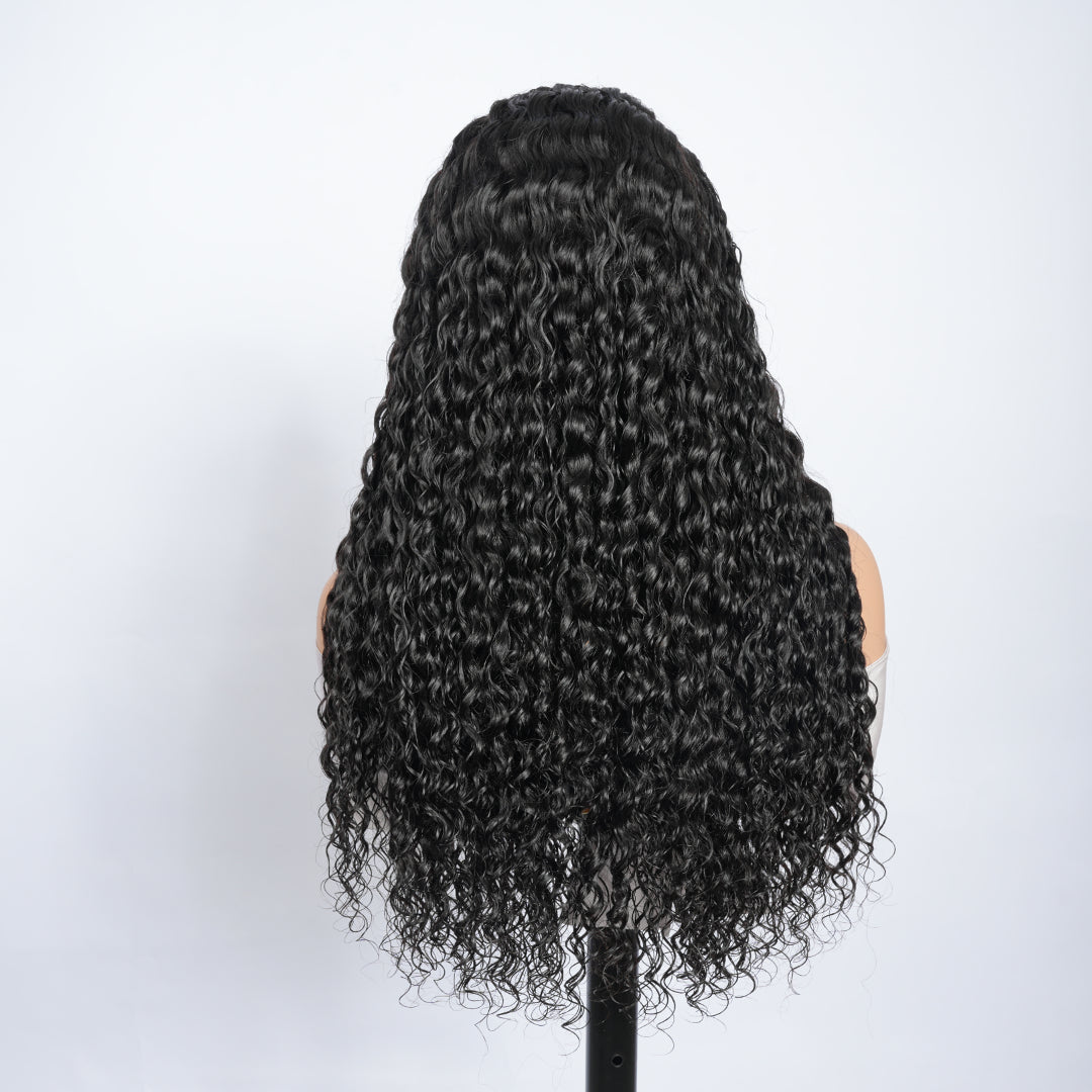 9A Virgin Hair Deep Wave Half Wig with Drawstring Flip Over Wig