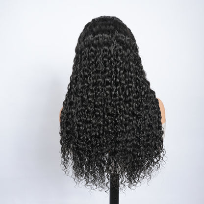 9A Virgin Hair Deep Wave Half Wig with Drawstring Flip Over Wig