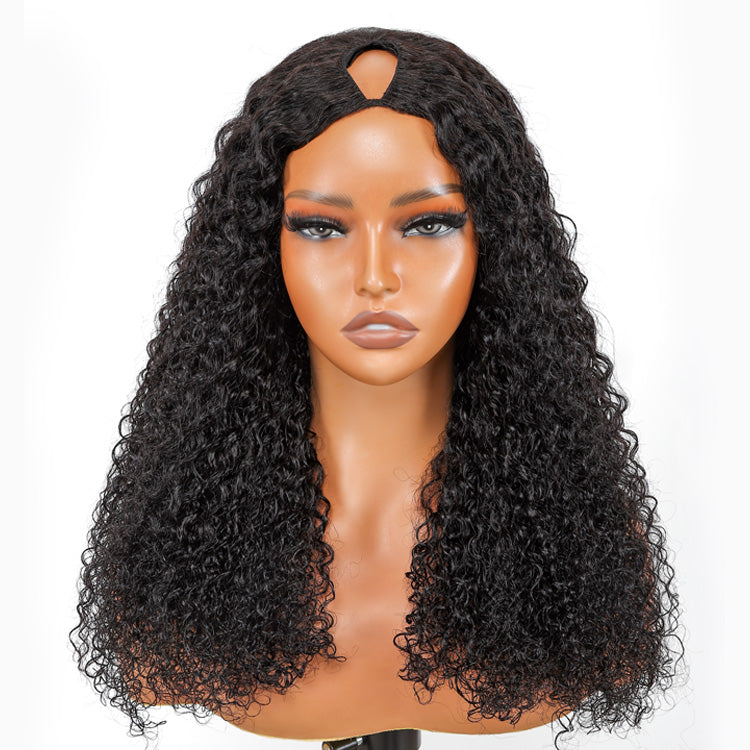 9A Virgin Hair V Part Curly Wig U Part Curly Wigs With Drawstring