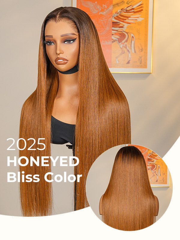 Honeyed Bliss Color Wig M Hairline 13x6 Front Wig With Widow's Peak 250% Density