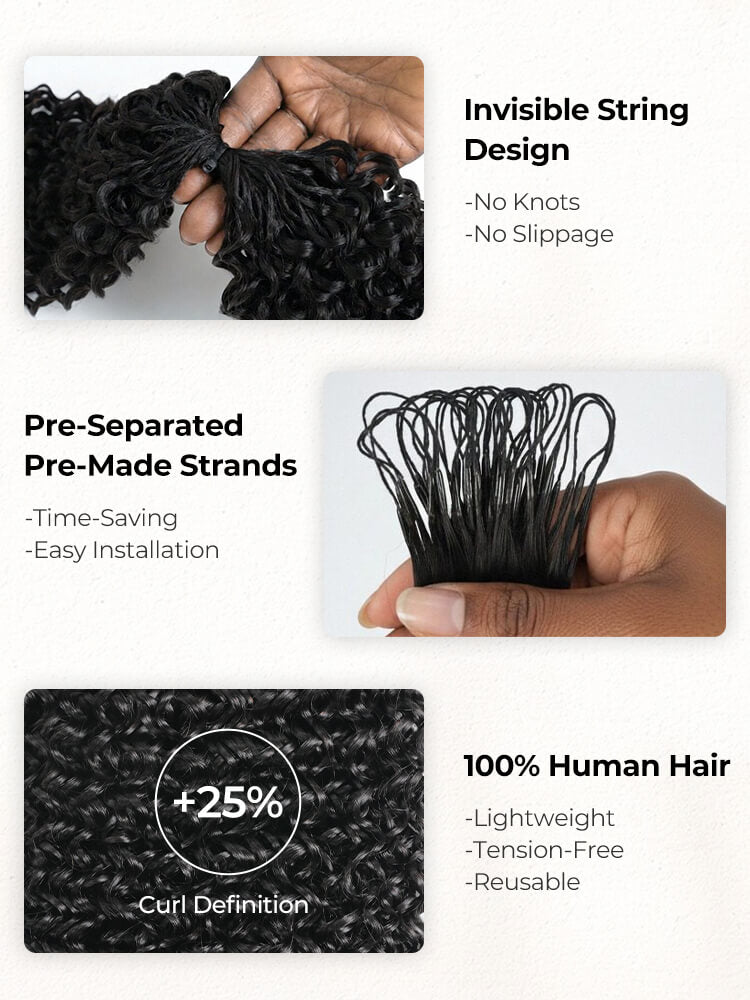 Virgin Hair Burmese Curl Crochet Hair For Braiding Human Hair Extensions Pre-Separated Easy Flip Over Method
