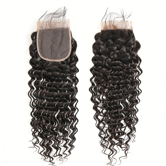 Human Hair Deep Wave 5x5/4x4 Lace closure Human Virgin Hair HD Lace