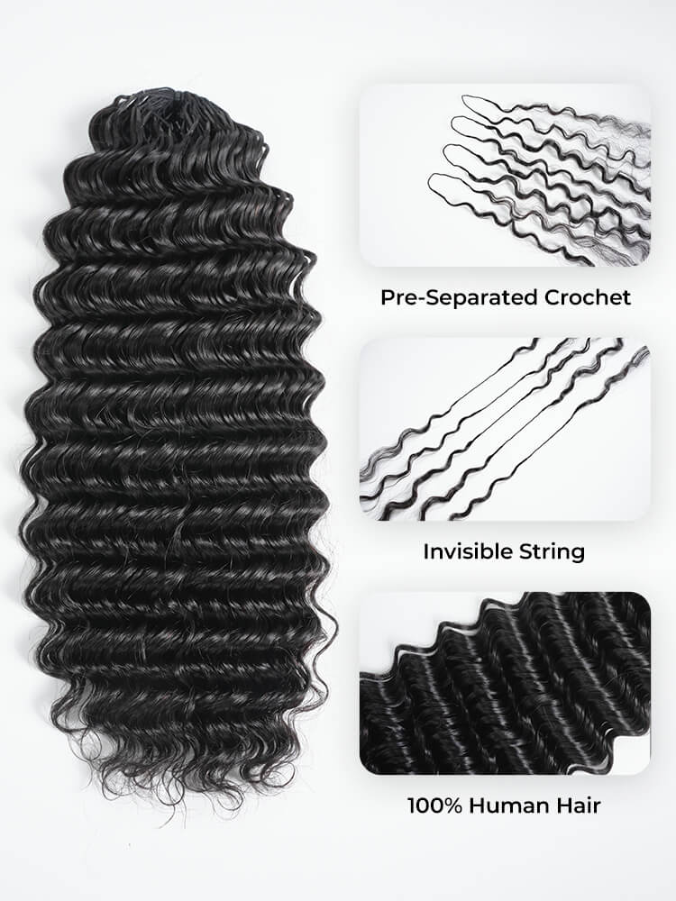 Virgin Hair Burmese Curl Crochet Hair For Braiding Human Hair Extensions Pre-Separated Easy Flip Over Method
