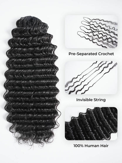Virgin Hair Burmese Curl Crochet Hair For Braiding Human Hair Extensions Pre-Separated Easy Flip Over Method