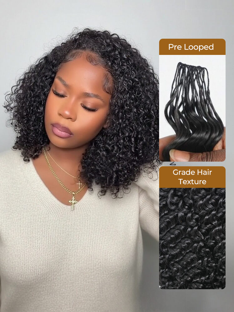 Virgin Hair Burmese Curl Crochet Hair For Braiding Human Hair Extensions Pre-Separated Easy Flip Over Method