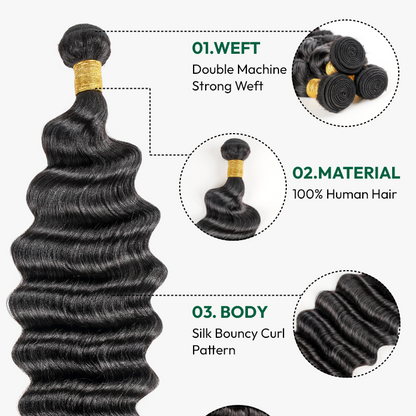 10A Loose Deep Wave Bundles 100% Human Virgin Hair
