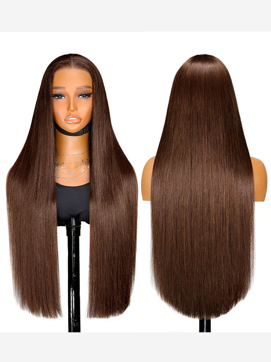#4 Dark Brown Colored 13x6 HD Lace Front Wigs 250% Density Straight And Body Wave Wigs