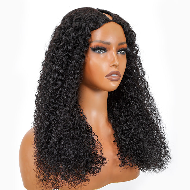 9A Virgin Hair V Part Curly Wig U Part Curly Wigs With Drawstring
