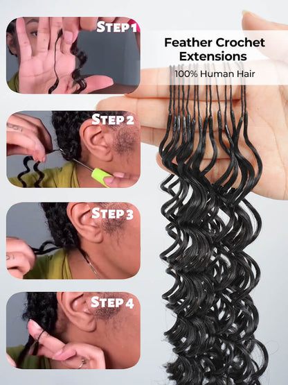 Virgin Hair Burmese Curl Crochet Hair For Braiding Human Hair Extensions Pre-Separated Easy Flip Over Method