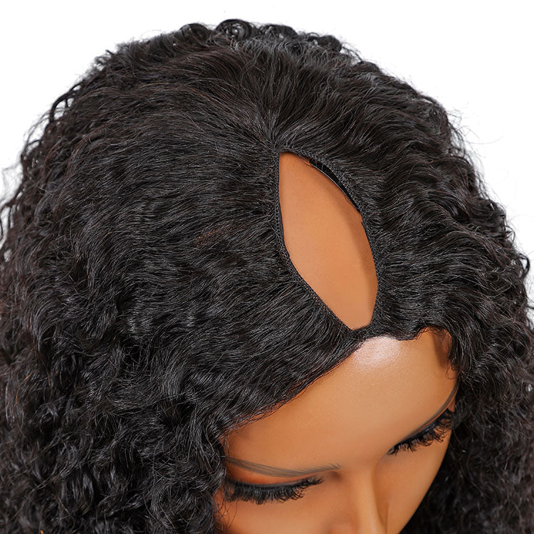 9A Virgin Hair V Part Curly Wig U Part Curly Wigs With Drawstring