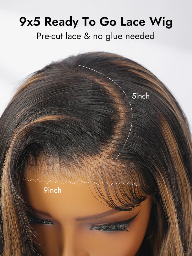 Pre-Styled C Part Highlight Ash Blonde Layered Cut Body Wave 13x4 Lace Front Ready To Go Wig