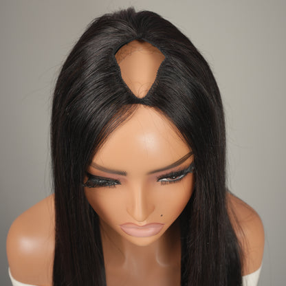 9A Virgin Hair U Part Wig Glueless V Part Wig Straight Wigs