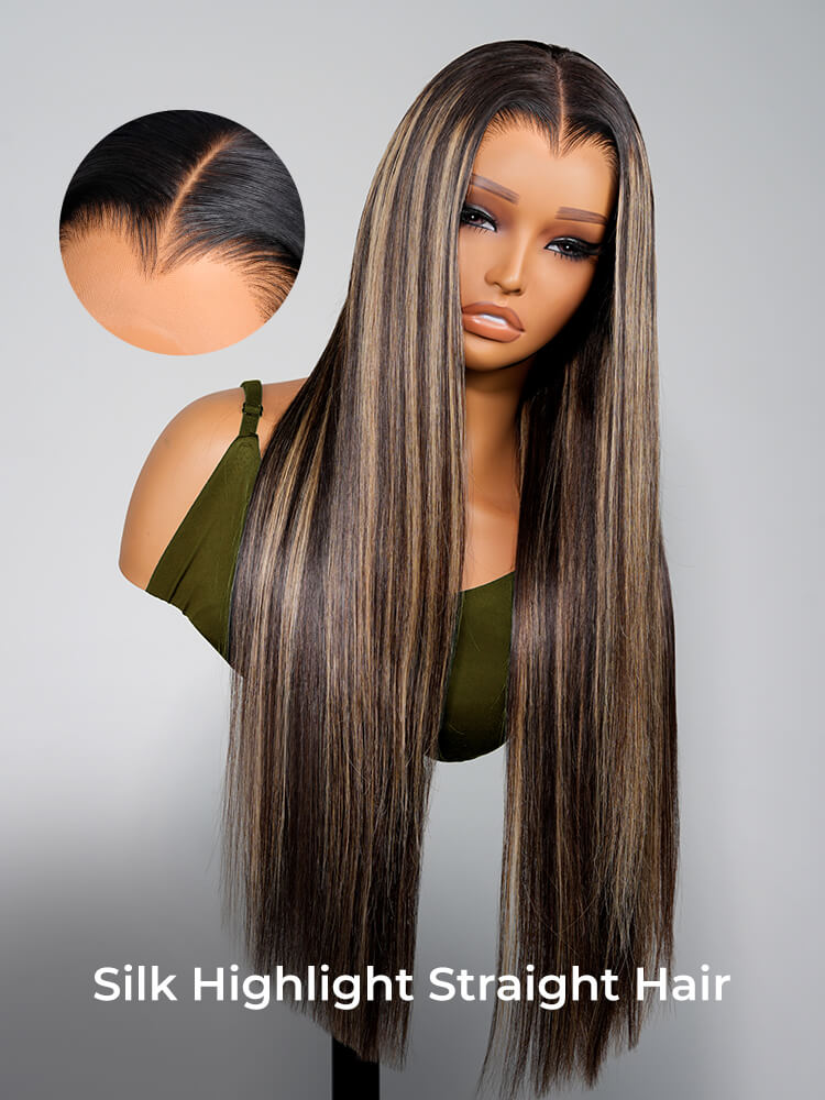 M Shaped Hairline Straight 13x6 HD Lace Wig With Highlights 250% Density