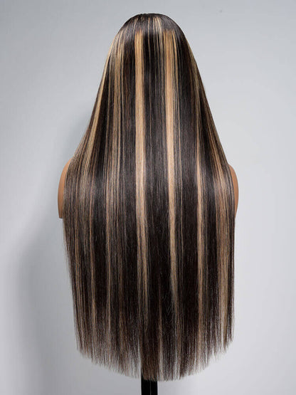 M Shaped Hairline Straight 13x6 HD Lace Wig With Highlights 250% Density