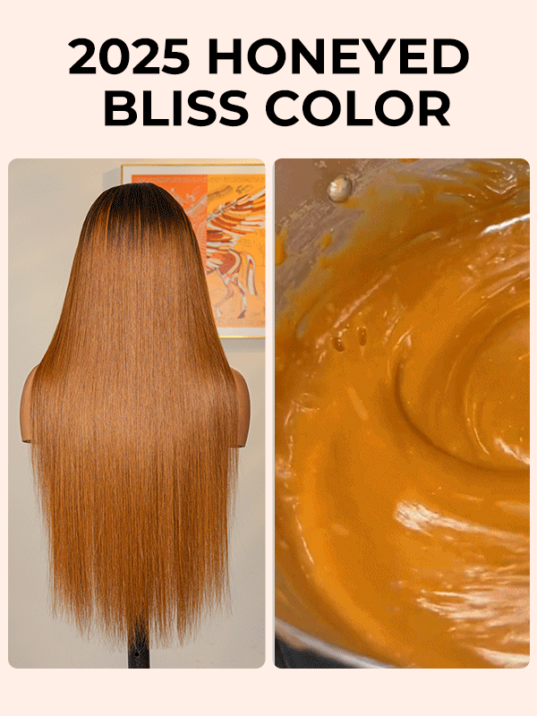 Honeyed Bliss Color Wig M Hairline 13x6 Front Wig With Widow's Peak 250% Density