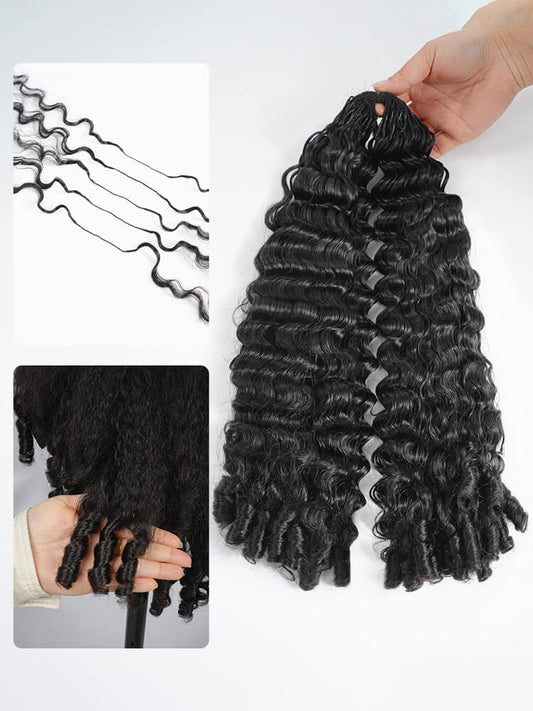 Virgin Hair Burmese Curl Crochet Hair For Braiding Human Hair Extensions Pre-Separated Easy Flip Over Method