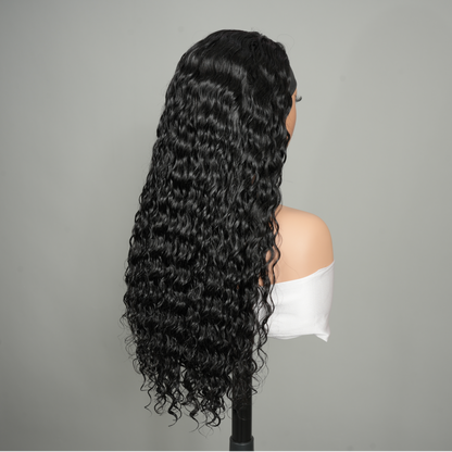 9A Virgin Hair Loose Deep Half Wig with Drawstring Flip Over Wig