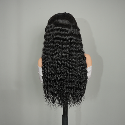 9A Virgin Hair Loose Deep Half Wig with Drawstring Flip Over Wig