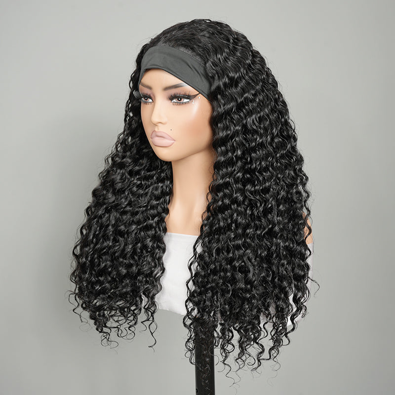 9A Virgin Hair Deep Wave Headband Wig