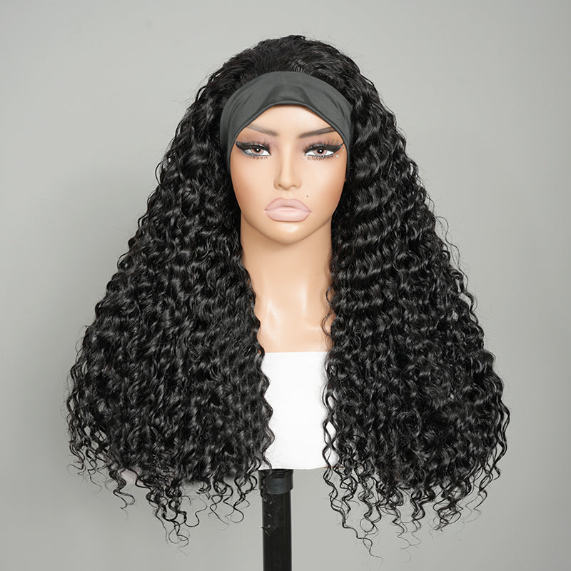 9A Virgin Hair Deep Wave Headband Wig