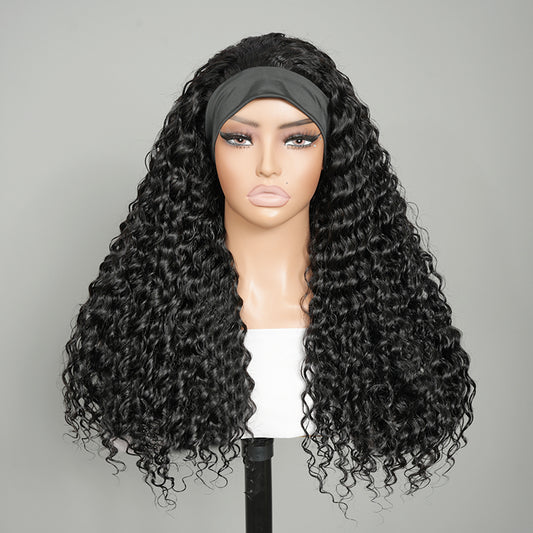 9A Virgin Hair Deep Wave Headband Wig