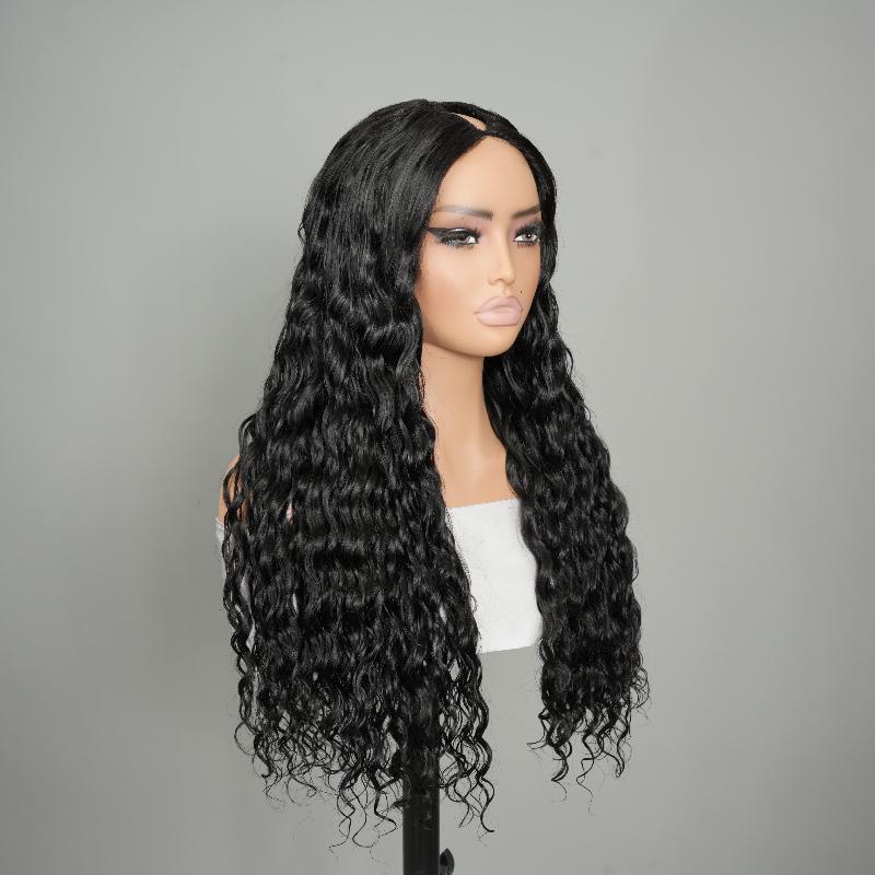9A Virgin Hair New V Part Loose Deep Wave Wigs