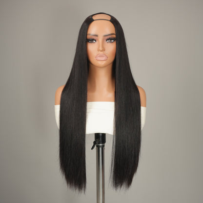 9A Virgin Hair U Part Wig Glueless V Part Wig Straight Wigs
