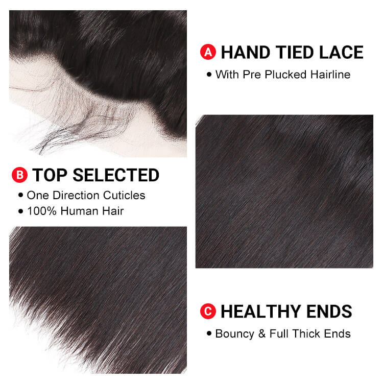 Human Hair Straight 6*6 Lace closure Human Virgin Hair HD Lace