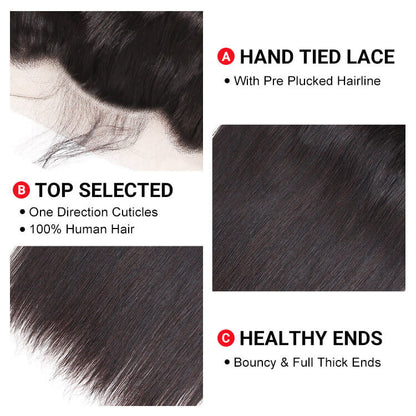 Human Hair Straight 6*6 Lace closure Human Virgin Hair HD Lace