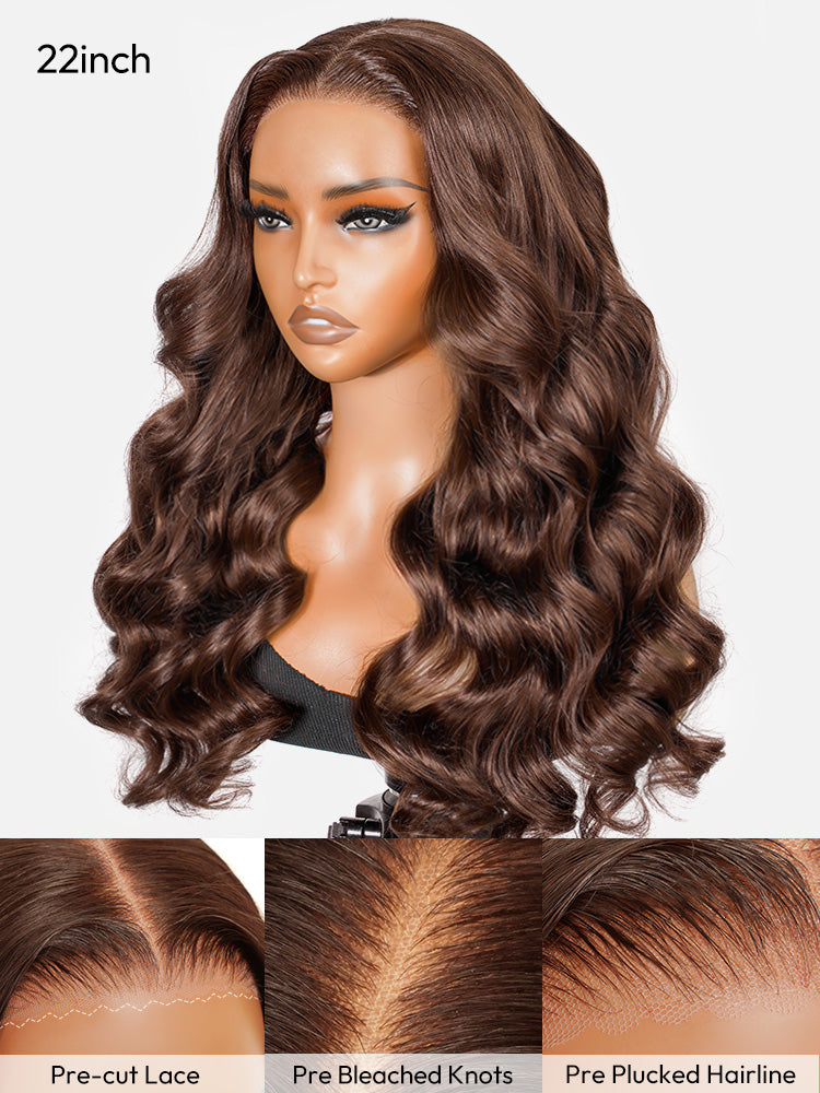 #4 Dark Brown Colored 13x6 HD Lace Front Wigs 250% Density Straight And Body Wave Wigs