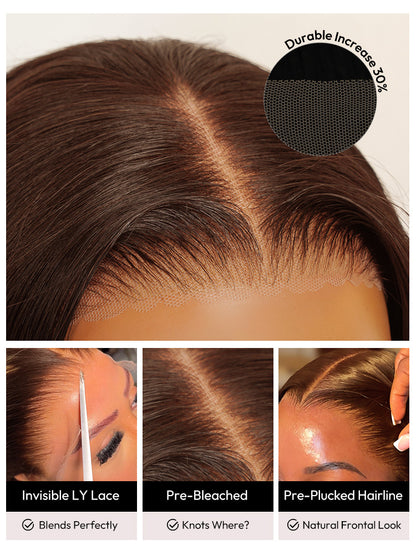 #4 Dark Brown Colored 13x6 HD Lace Front Wigs 250% Density Straight And Body Wave Wigs