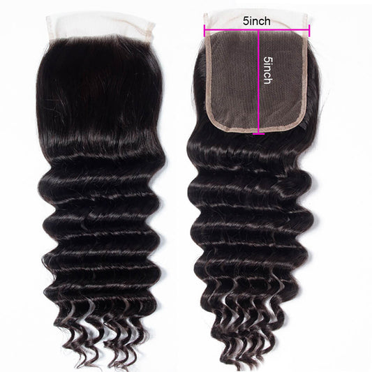 Human Hair Loose Deep Wave 5x5/4x4 Lace closure Human Virgin Hair HD Lace