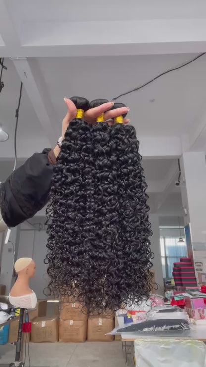 Curly Hair Bundle Weft Steaming processed 9A Virgin Human Hair